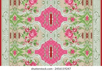 Diseño Textil Digital Borde Y Motivo