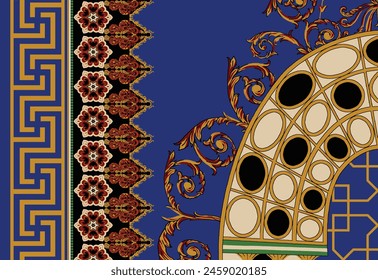 Diseño Textil Digital Borde Y Motivo