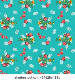 Textile Design Digital Border And Motif