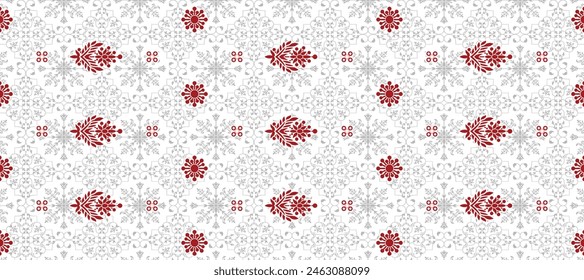 Textile Design Digital Border And Motif
