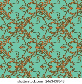 Textile Design Digital Border And Motif