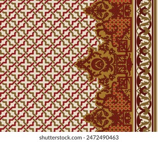 Textile Design Digital Border And Motif