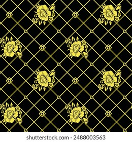 Textile Design Digital Border And Motif