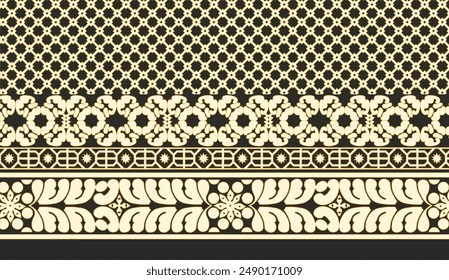 Diseño Textil Digital Borde Y Motivo