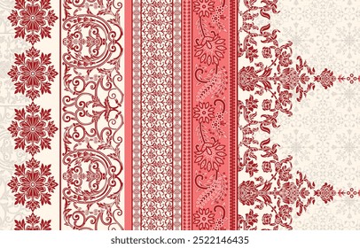 Textiles Design Digitaler Rahmen und Motiv