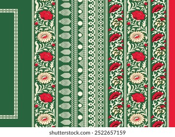 Diseño Textil Borde Y Motivo Digital