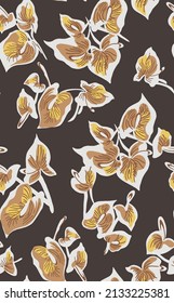 textile design with floral pattern