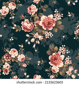 textile design with floral pattern image