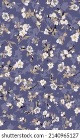 textile design with floral pattern image