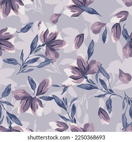 textile design with flower illustration