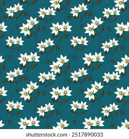 textile design with flower illustration