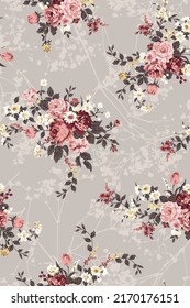 textile design with flower pattern image