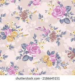 Textile Design Flower Pattern Image Stock Vector (Royalty Free ...