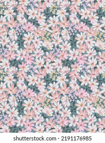 Textile Design Flower Pattern Image Stock Vector (Royalty Free ...