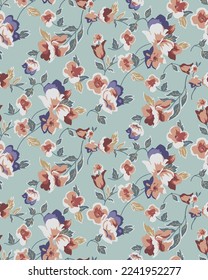 textile design with flower pattern image