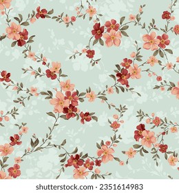 diseño textil con imagen de patrón de flores