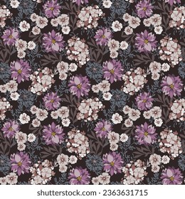 textile design with flowers pattern image