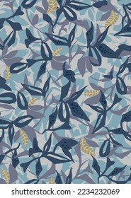 textile design with leaf pattern image