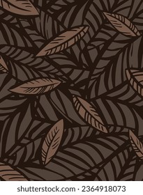textile design with leaf pattern image