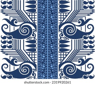 Textile design motif patterns traditional thai baroque abstract vintage luxury flowers suitable for women clothing wallpapers and gift cards