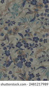 textile design with nice decorative floral pattern image