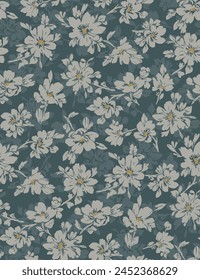 textile design with nice flowers patter image