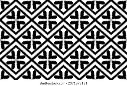 Textile design, oriental geometric embroidery for background or rug, wallpaper, ikat, batik, curtain design, vector illustration	