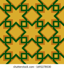 Textile design pattern from green and yellow. Seamless background. 