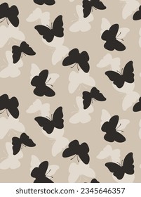 textile design with silhouette butterfly pattern image