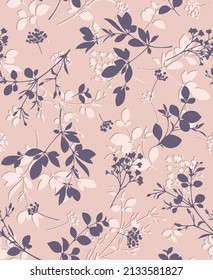 textile design with silhouette floral pattern image