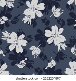 textile design with silhouette flower pattern image