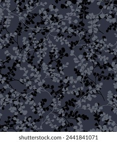 textile design with silhouette foliage pattern image