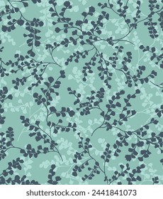 textile design with silhouette foliage pattern image
