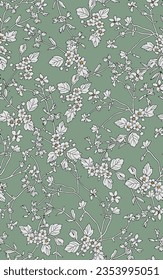diseño textil con imagen de patrón de flores de esbozo