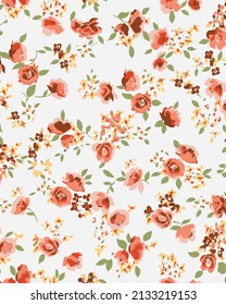 textile design with small floral pattern