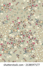 textile design with small floral pattern image
