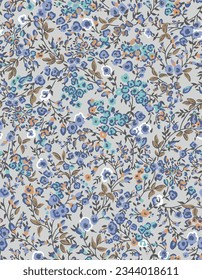 textile design with small flowers pattern image