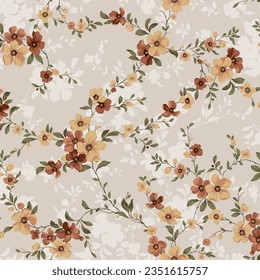 textile design with small flowers pattern image