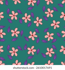 textile design with small flowers pattern image
