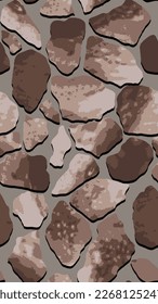 diseño textil con ilustración abstracta de piedra