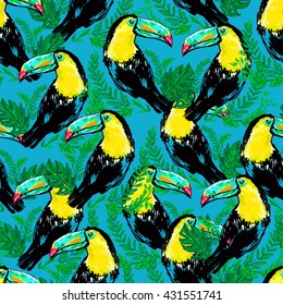 Textile Design toucan seamless
