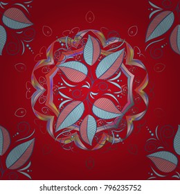 Textile design. Vector illustration. Watercolour exotic leaves, monstera, fan palm and orchids. Vivid tones on red, neutral and blue background. Tropical floral seamless pattern.