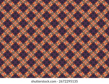 Textile design, wallpaper, and wrapping paper texture with an abstract weathered art deco trellis seamless background tile.
