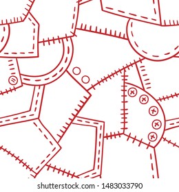 Textile designed pattern. Colorful mosaic texture. Vector seamless illustration.