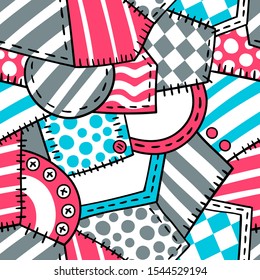 Textile designed pattern. Colorful mosaic texture. Vector seamless illustration.