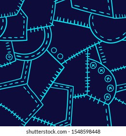 Textile designed pattern. Colorful mosaic texture. Vector seamless illustration.