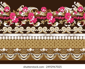 Textile Designs for Digital Border and Motif