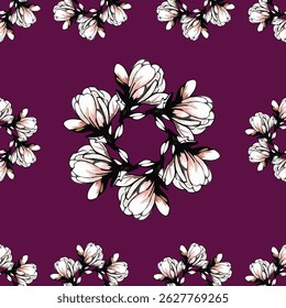 textile digital artwork flowers and leaf