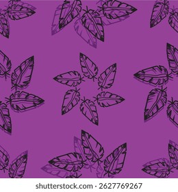 Textil digital ilustración flores y hojas