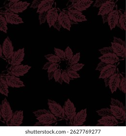 textile digital artwork flowers and leaf